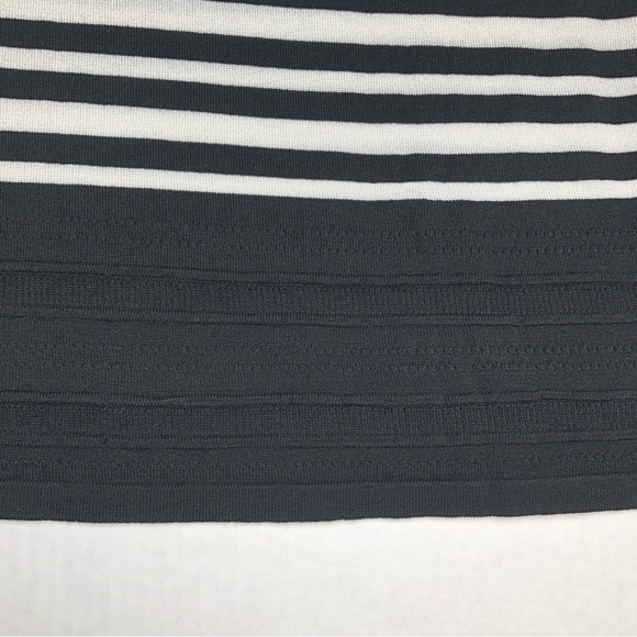 ⭐️NEW⭐️White House Black Market WHBM Strip Off-The-Shoulder Fringe Tunic Sweater - Picture 3 of 7